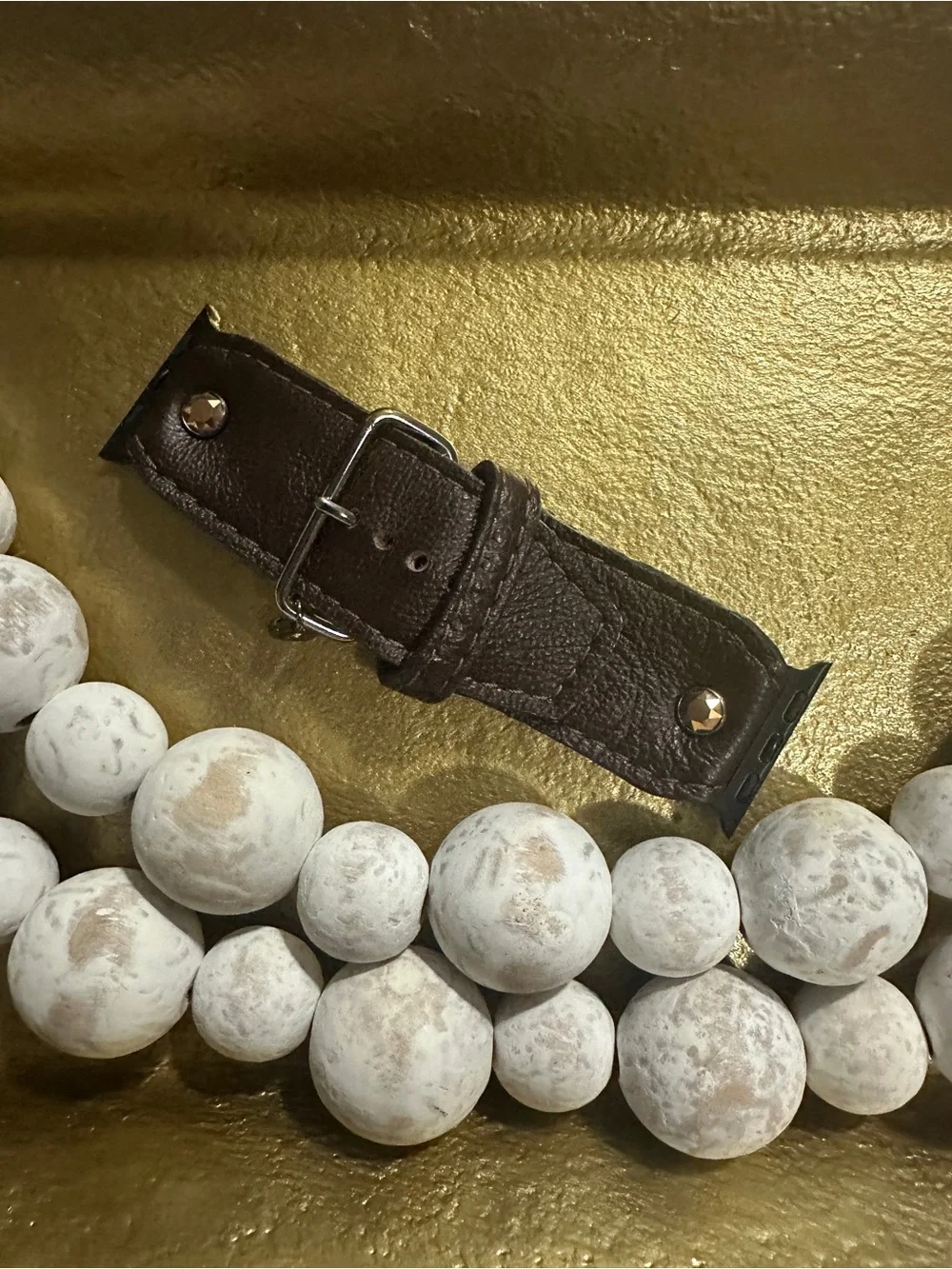 Women's Dark Brown Leather Apple Watch Band